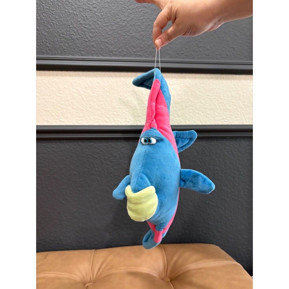 Funny Friends Jennifer Mazur Blue Pink Plush Angelfish Soft Sculpture Vintage US